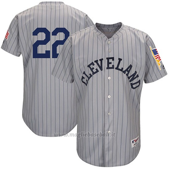 Maglia Baseball Uomo Cleveland Indians Mensindians Jason Kipnis Grigio 1917 Turn Back The Clock